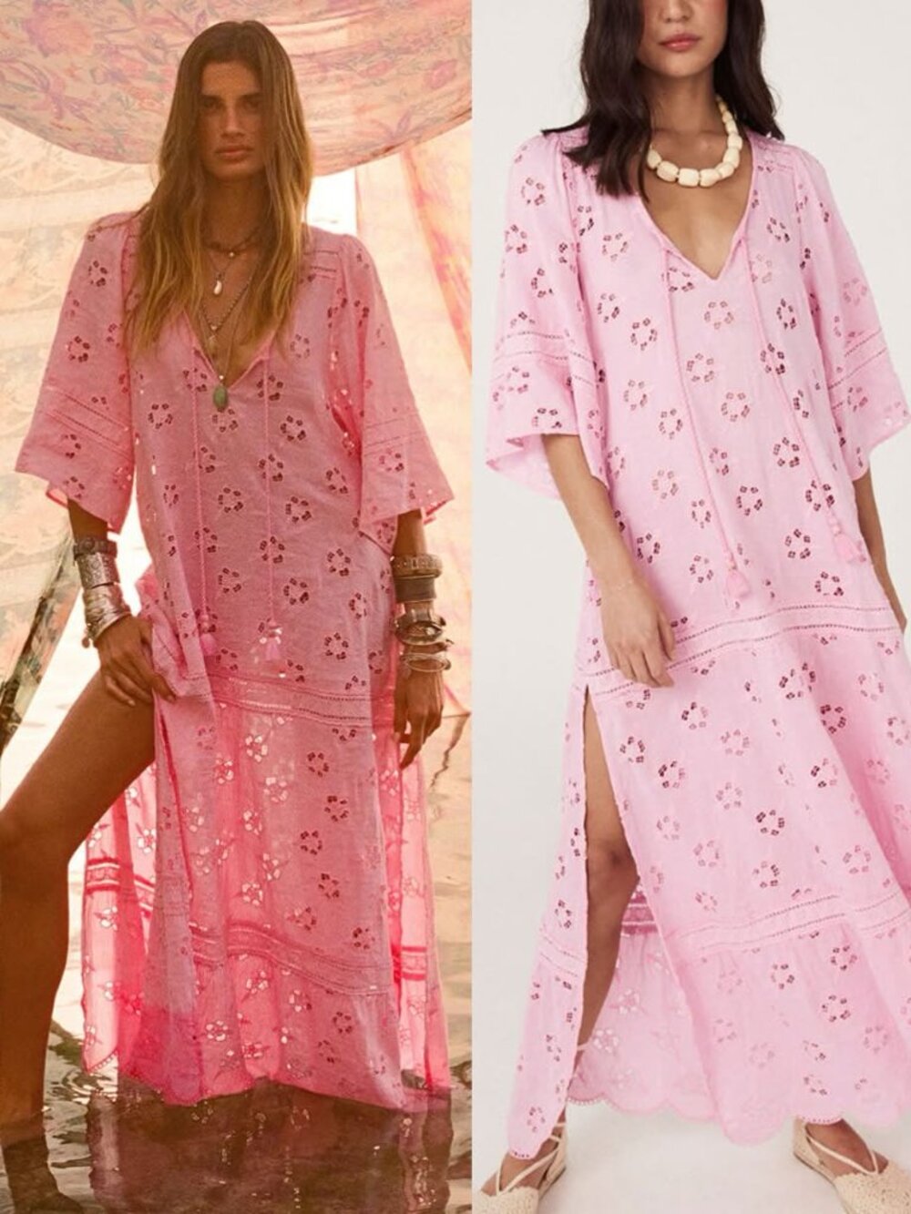 NWT Spell & The Gypsy Love Note Broderie Maxi Gown $379 Size S Small Cosmos Pink